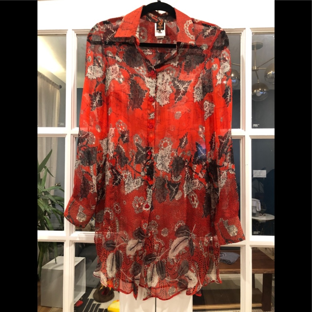 Jean Paul Gautier sheer silk tunic